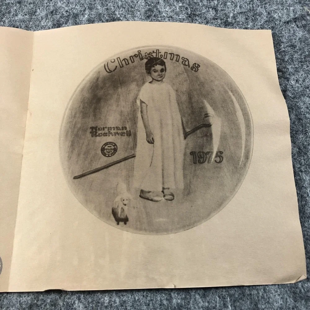 Vintage Knowles Norman‎ Rockwell Angel With A Black Eye Christmas Plate 1975